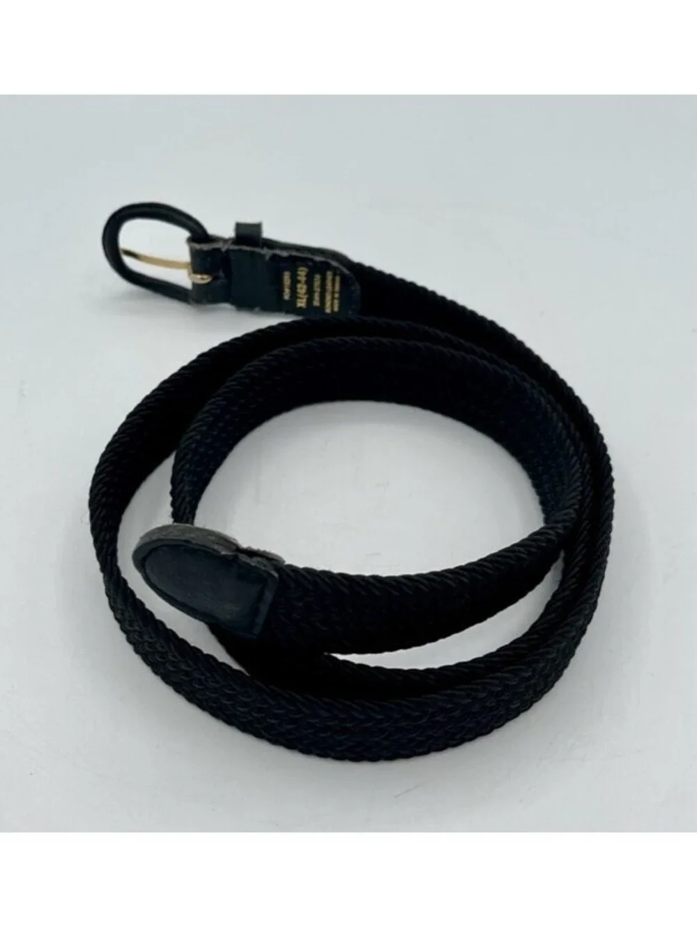 Black Braided Belt Bonded Leather Size XL 42-44 Good Condition